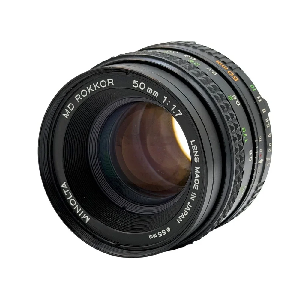 Minolta MD Rokkor 50mm f1.7 Manual Focus Prime Lens SR Mount Japan 55mm Filter